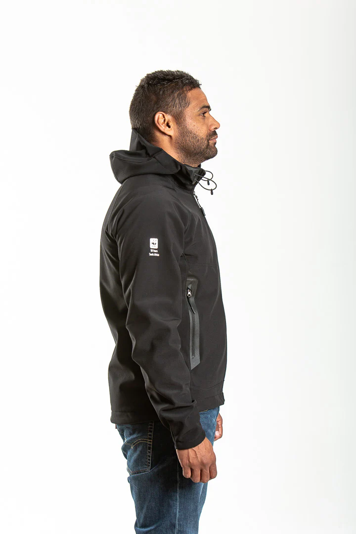 MENS BLACK LEOPARD SOFTSHELL - Image 3
