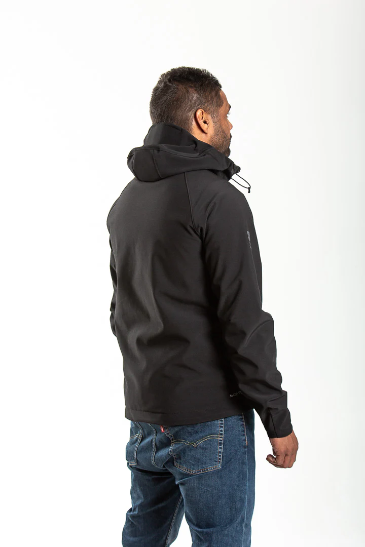 MENS BLACK LEOPARD SOFTSHELL - Image 5